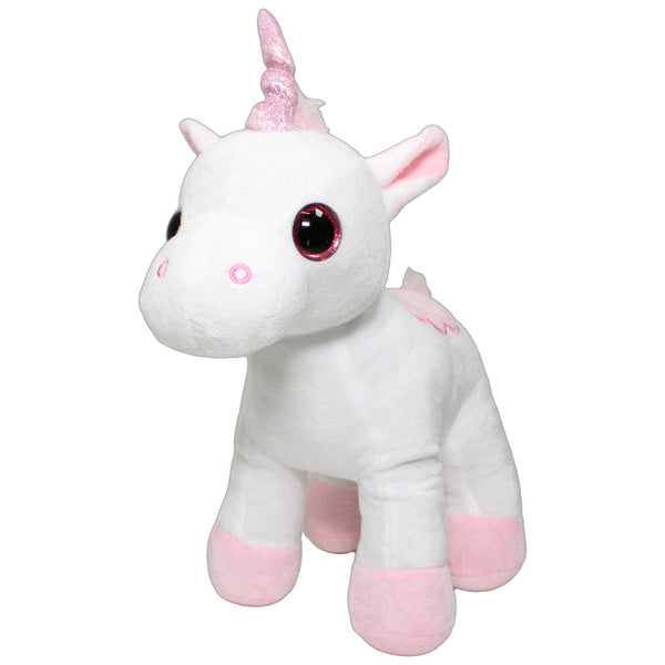 Weißes Einhorn mit rosa Glitzerhorn
