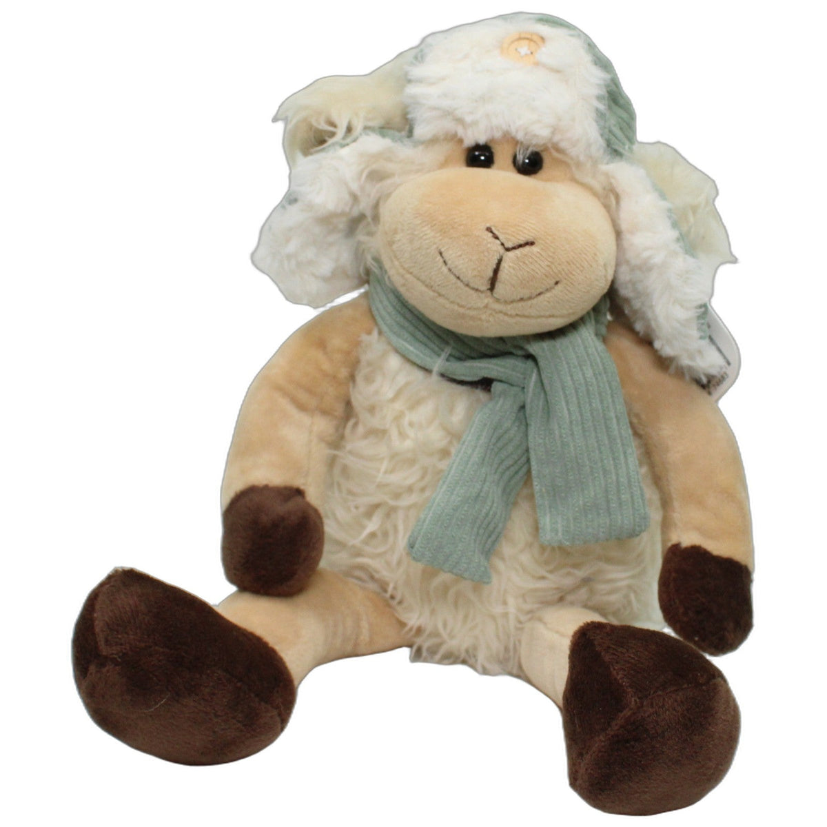 090373474683 SCHREIBER innovations Weltbild, Schlenker Schaf Olli - Dein Wegbegleiter Kuscheltier Kumpel Leo 35cm Beige Braun