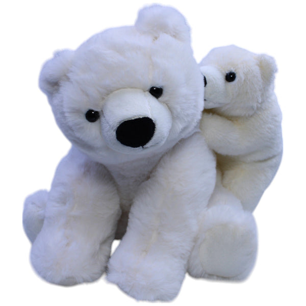 Eisbär-Mama mit Baby auf dem Rücken