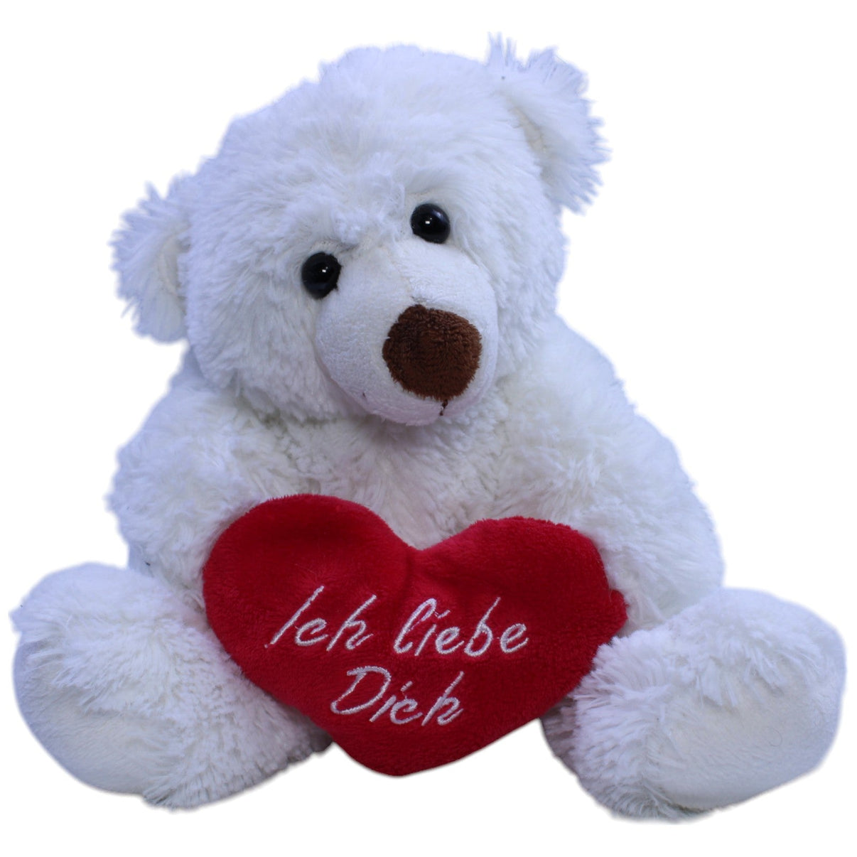 123000012871 Heunec Weißer Teddybär mit Herz "Ich liebe dich" Kuscheltier Kumpel Leo Gebraucht Teddy Teddybär