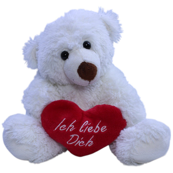 Weißer Teddybär mit Herz "Ich liebe dich"