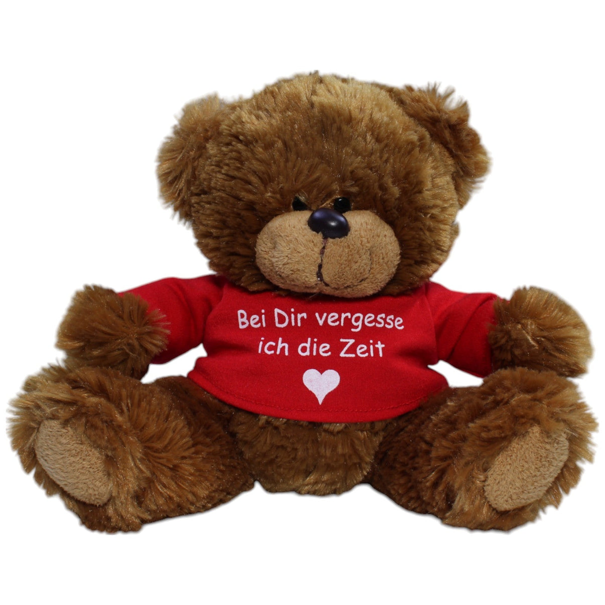 123000012924 TE - Importe Bär mit Shirt "Bei Dir vergesse ich die Zeit ❤" Kuscheltier Kumpel Leo Gebraucht