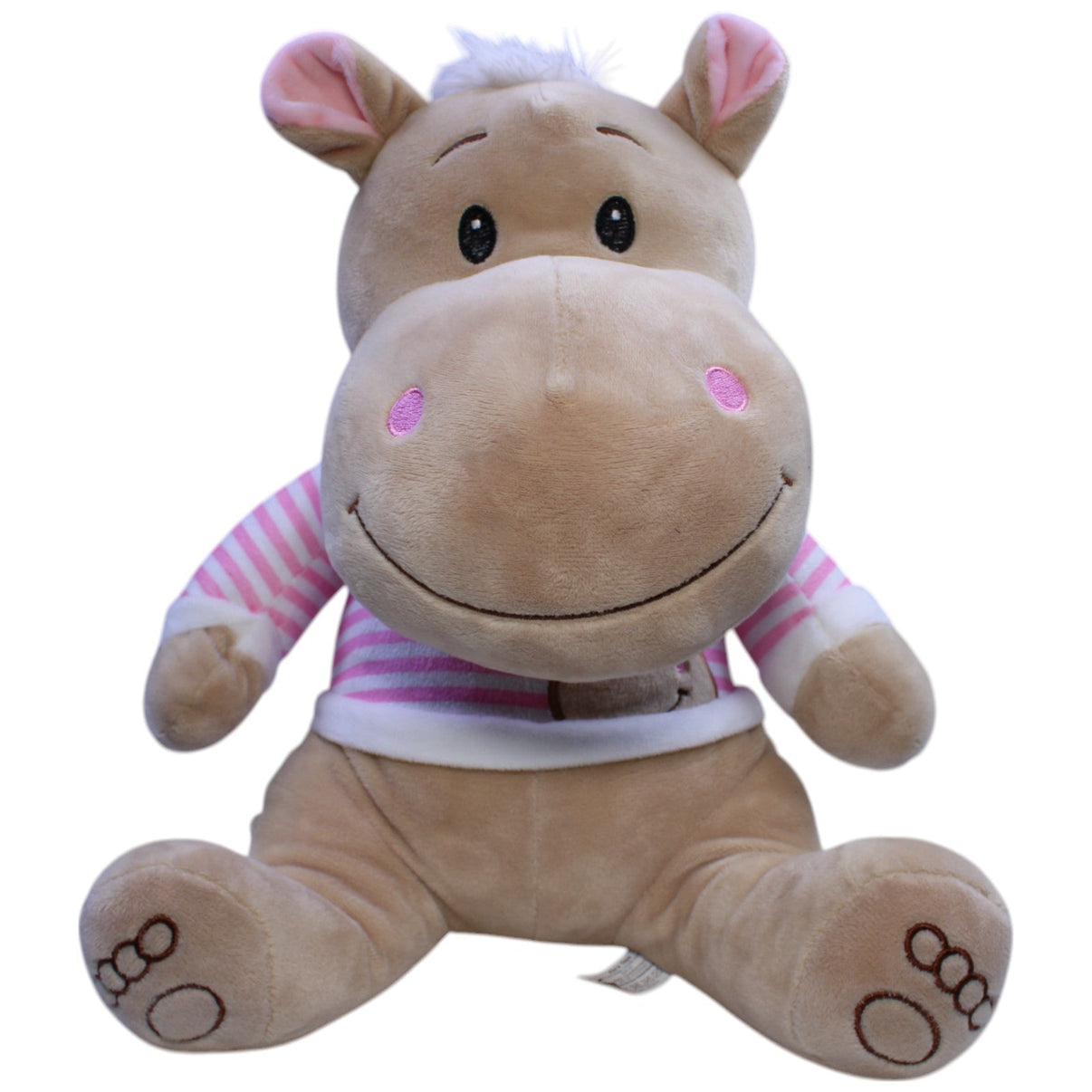 123000012928 FLOTI Flos Toys, süßes Nilpferd mit gestreiftem Pullover Kuscheltier Kumpel Leo Gebraucht