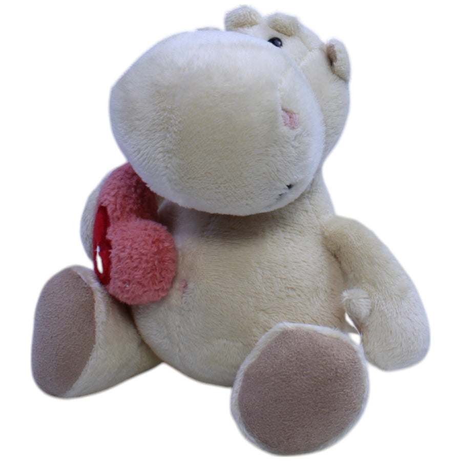 Kleines Nilpferd mit Herz, beige