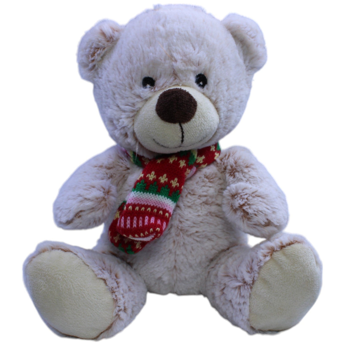 123000013295 Unbekannt Süßer Teddybär mit winterlichem Schal Kuscheltier Kumpel Leo Gebraucht Teddy Teddybär