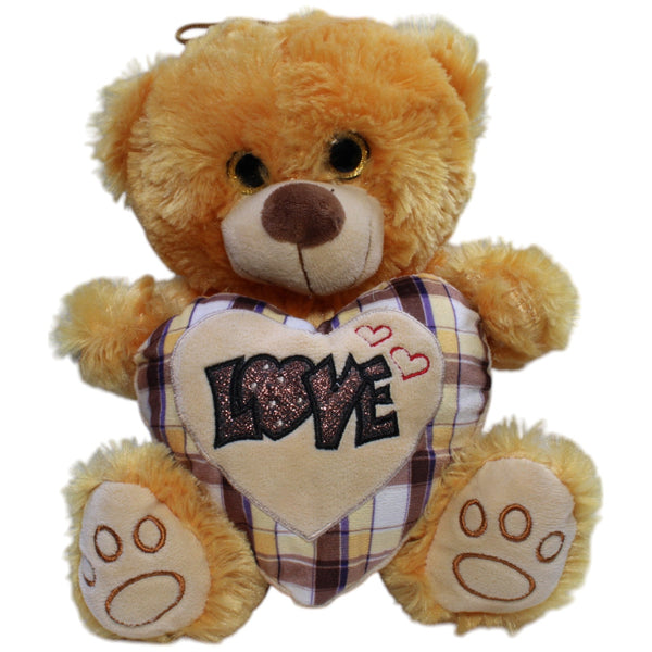 Flos Toys, oranger Teddy mit Herz "LOVE"