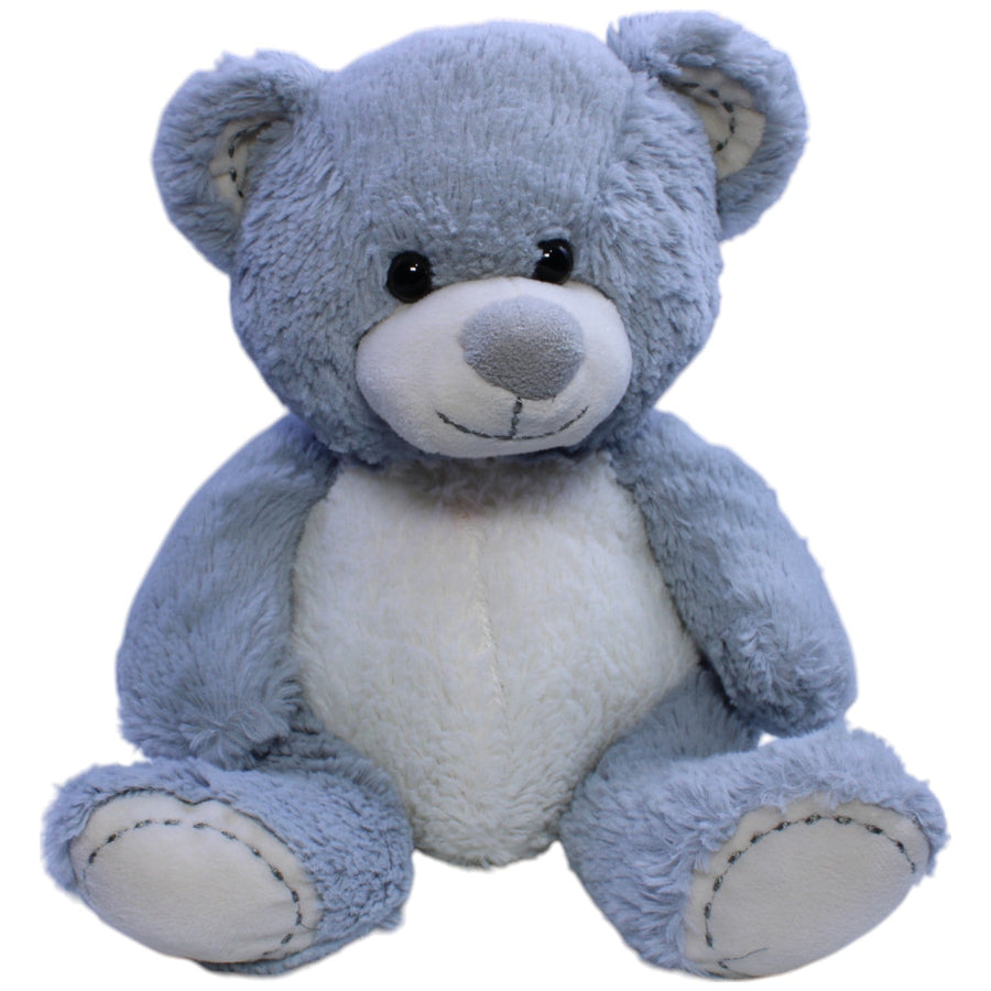 Grauer Teddybär mit weißem Bauch, sitzend