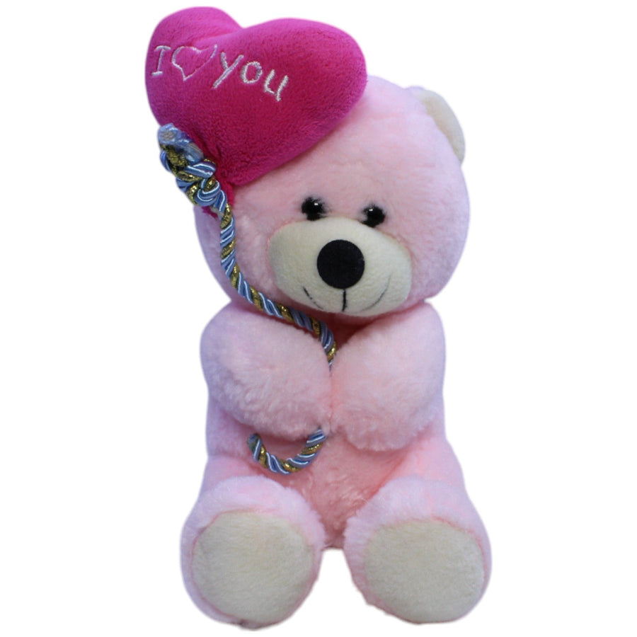 Rosa Teddy mit Herzballon "I ❤ you"