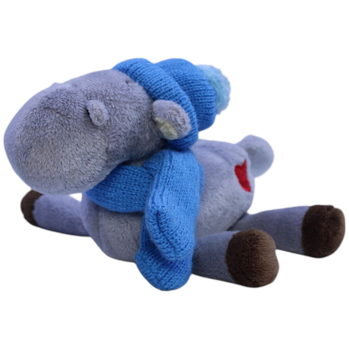 123000013659 Banana Graues Pferd mit blauer Mütze und Schal Kuscheltier Kumpel Leo Gebraucht