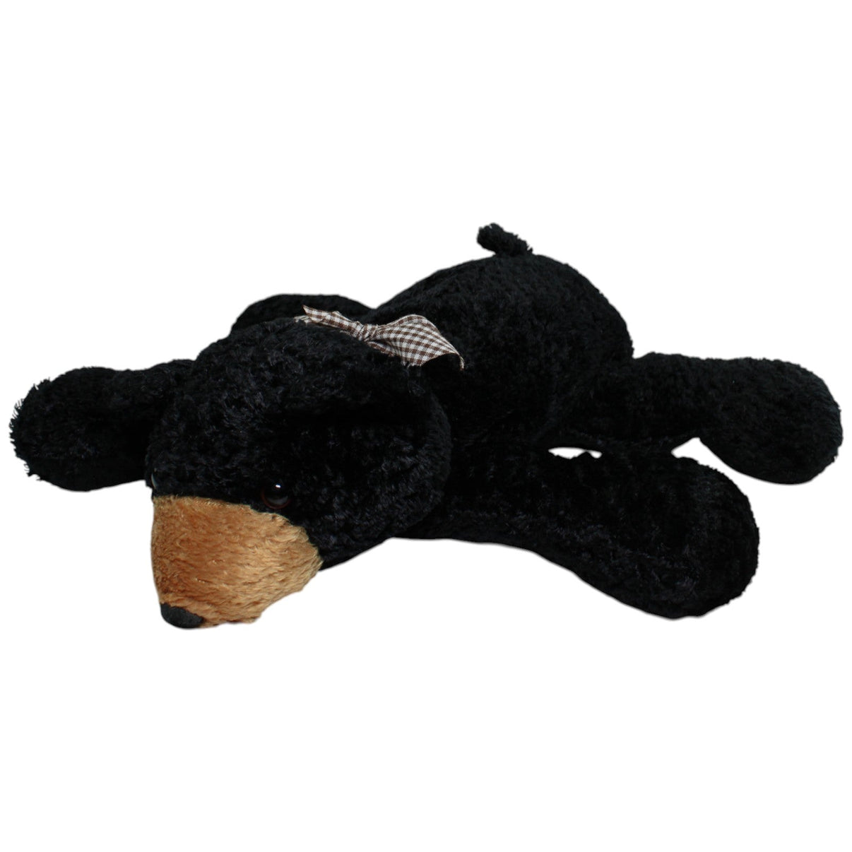 123000013687 Unbekannt Weicher liegender Teddybär, schwarz Kuscheltier Kumpel Leo Gebraucht Teddy Teddybär
