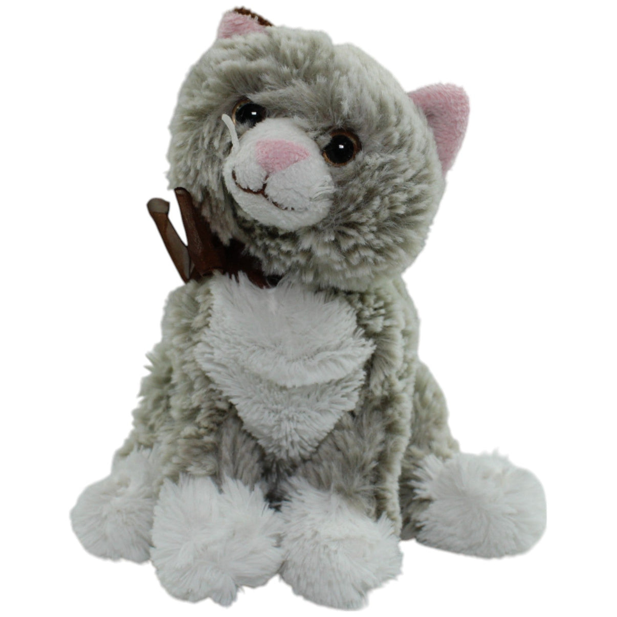 123000013694 inware Weiche graue Katze mit brauner Schleife Kuscheltier Kumpel Leo Gebraucht