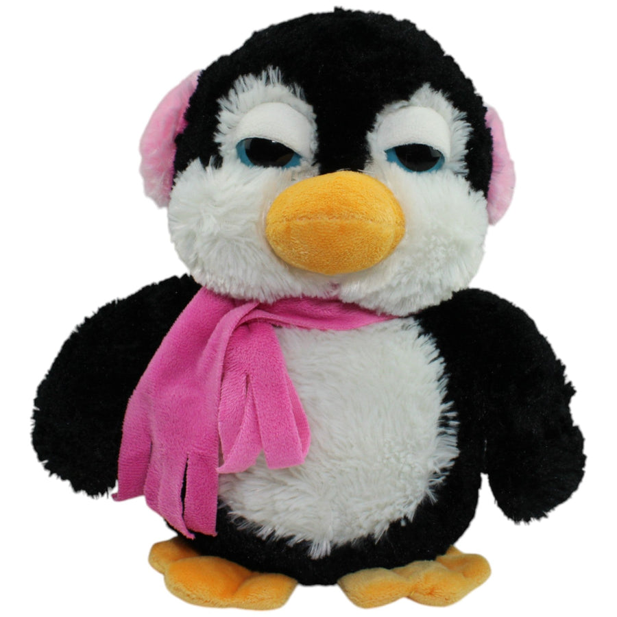 Pinguin mit rosa Ohren-Wärmer und Schal
