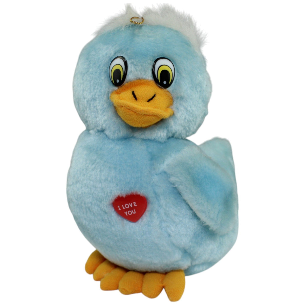 123000014017 Windel Ente mit Herz "I LOVE YOU", blau Kuscheltier Kumpel Leo _Vintage_ Gebraucht Vintage