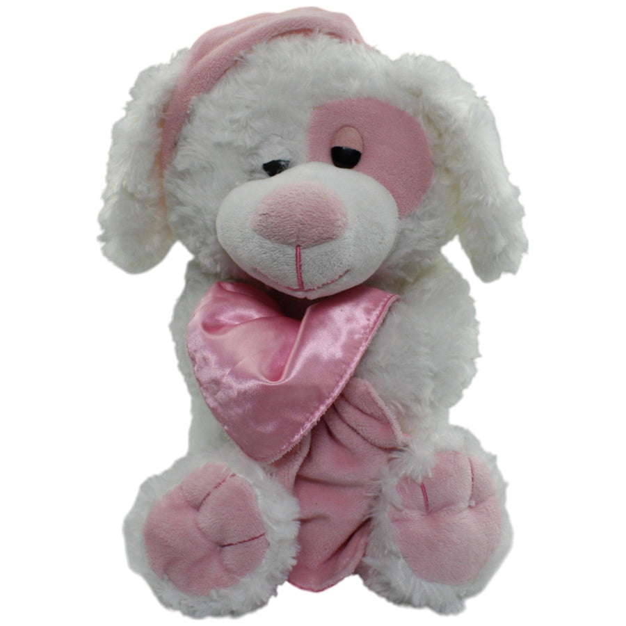 Süßer Hund mit rosa Schmusetuch, groß