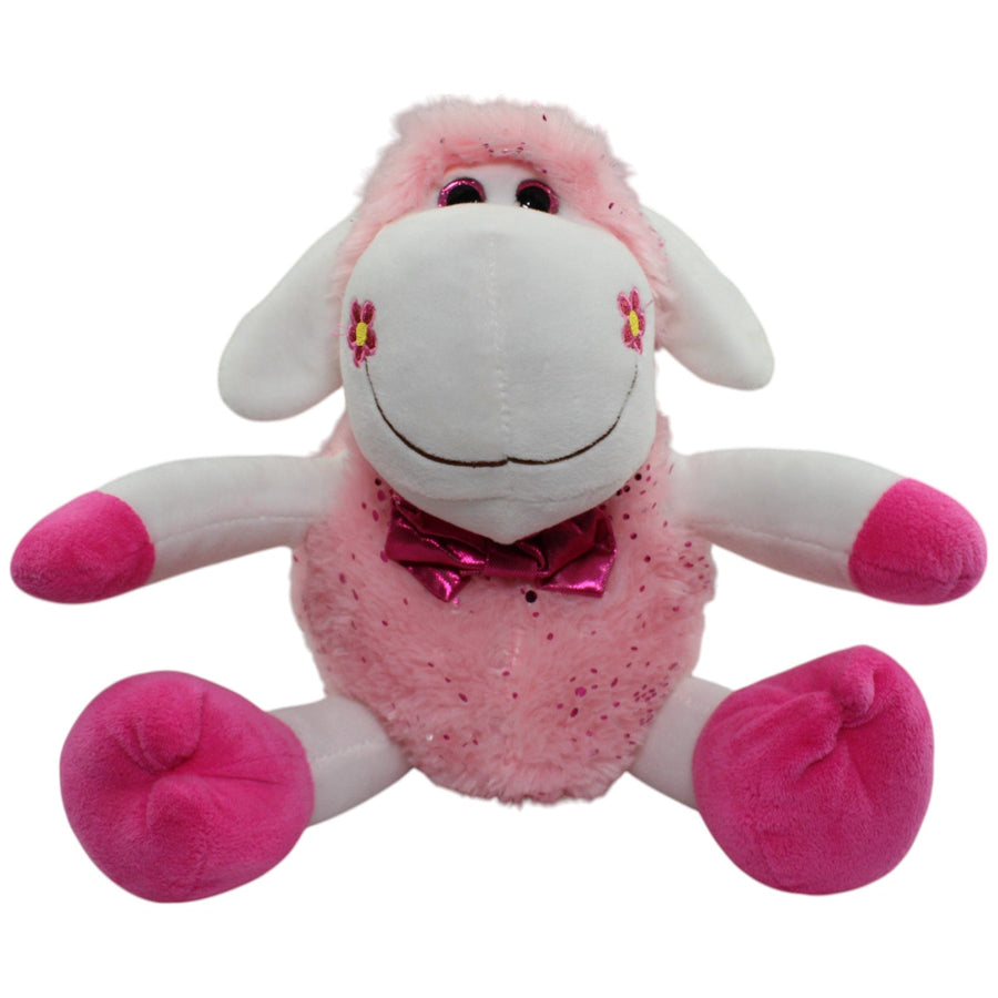 Flos Toys, großes rosa Glitzer-Schaf mit Fliege