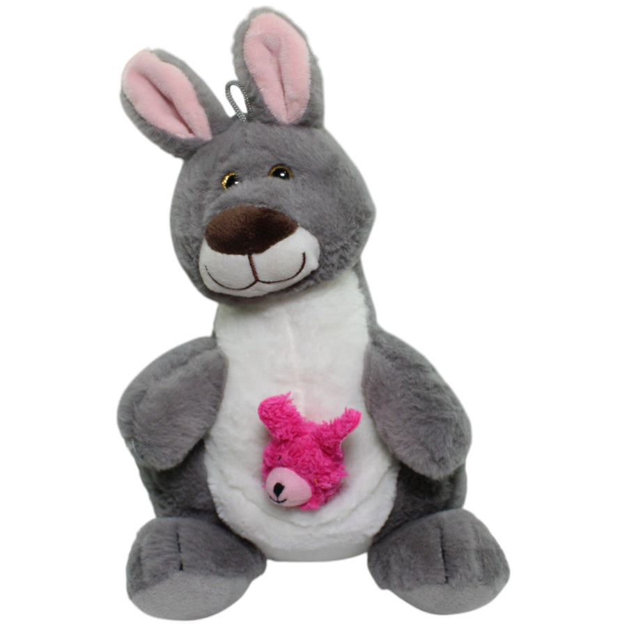 Graues Känguru mit pinkem Baby