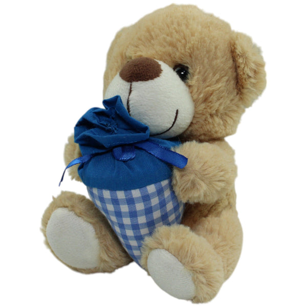 Süßer Teddybär mit Schultüte, blau
