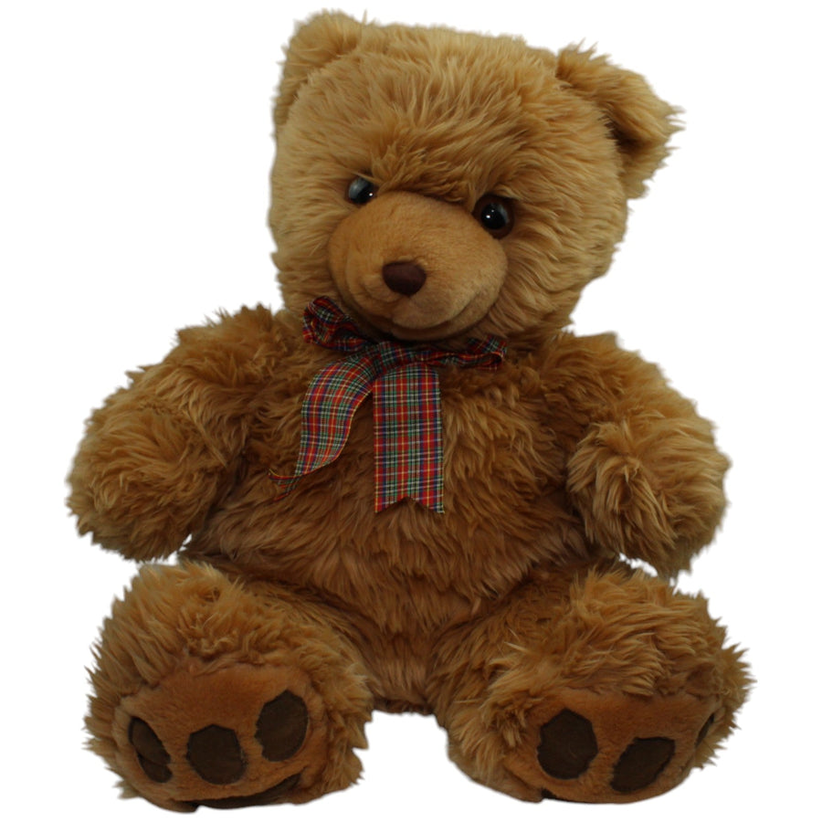XL Teddybär mit karierter Schleife