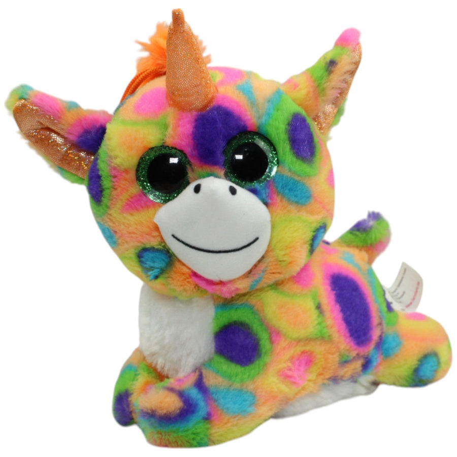 Bunter Einhorn mit Glitzeraugen, liegend