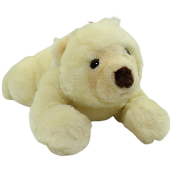 Eisbär mit roter Schleife, liegend