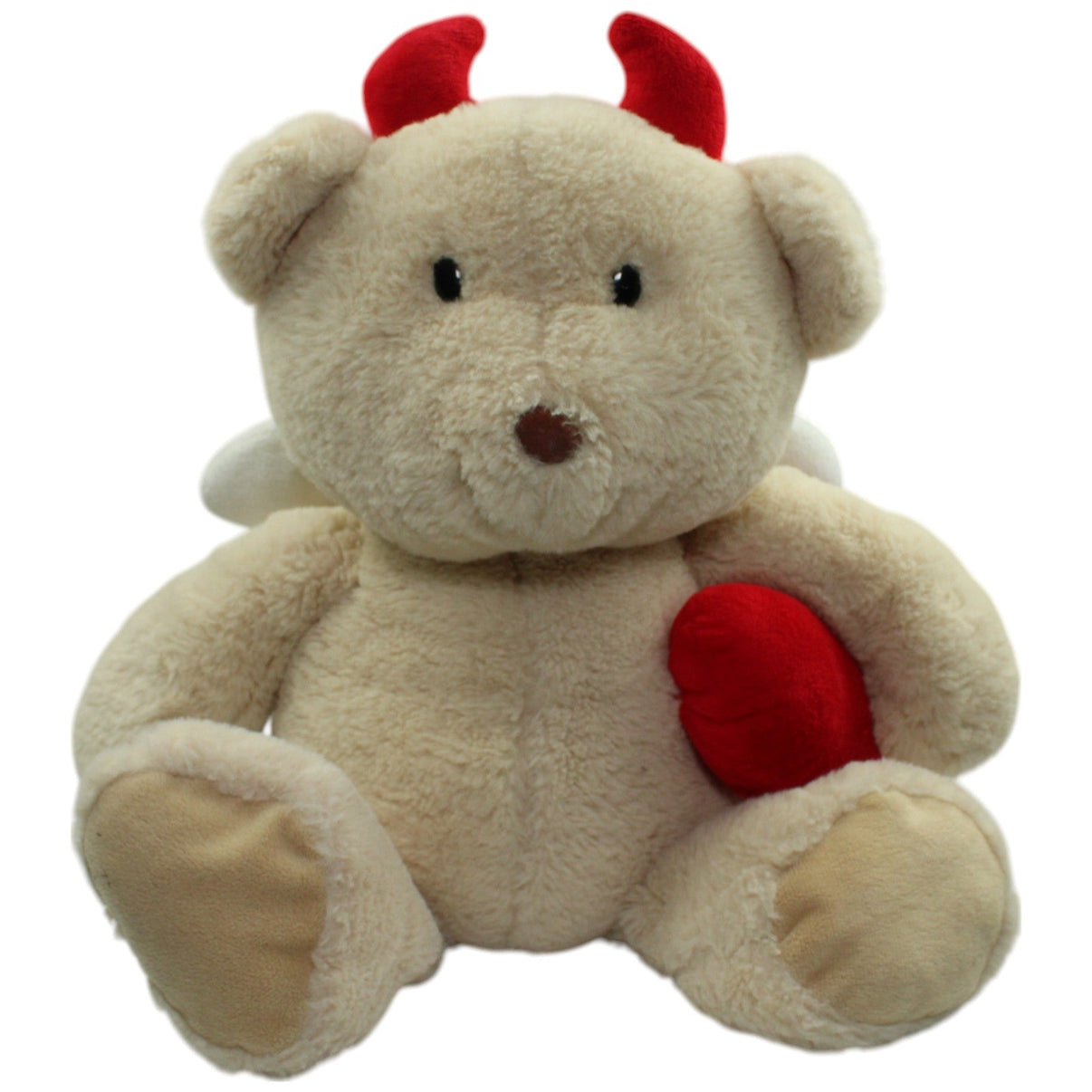 123000014596 W. Steinbeck XL Teddybär mit Teufelshörnern, Engelsflügeln und Herz Kuscheltier Kumpel Leo _Vintage_ Gebraucht Teddy