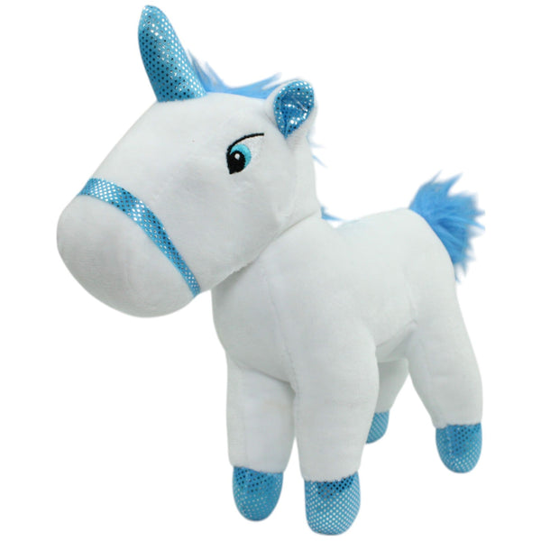 Weißes Einhorn mit blauem Horn