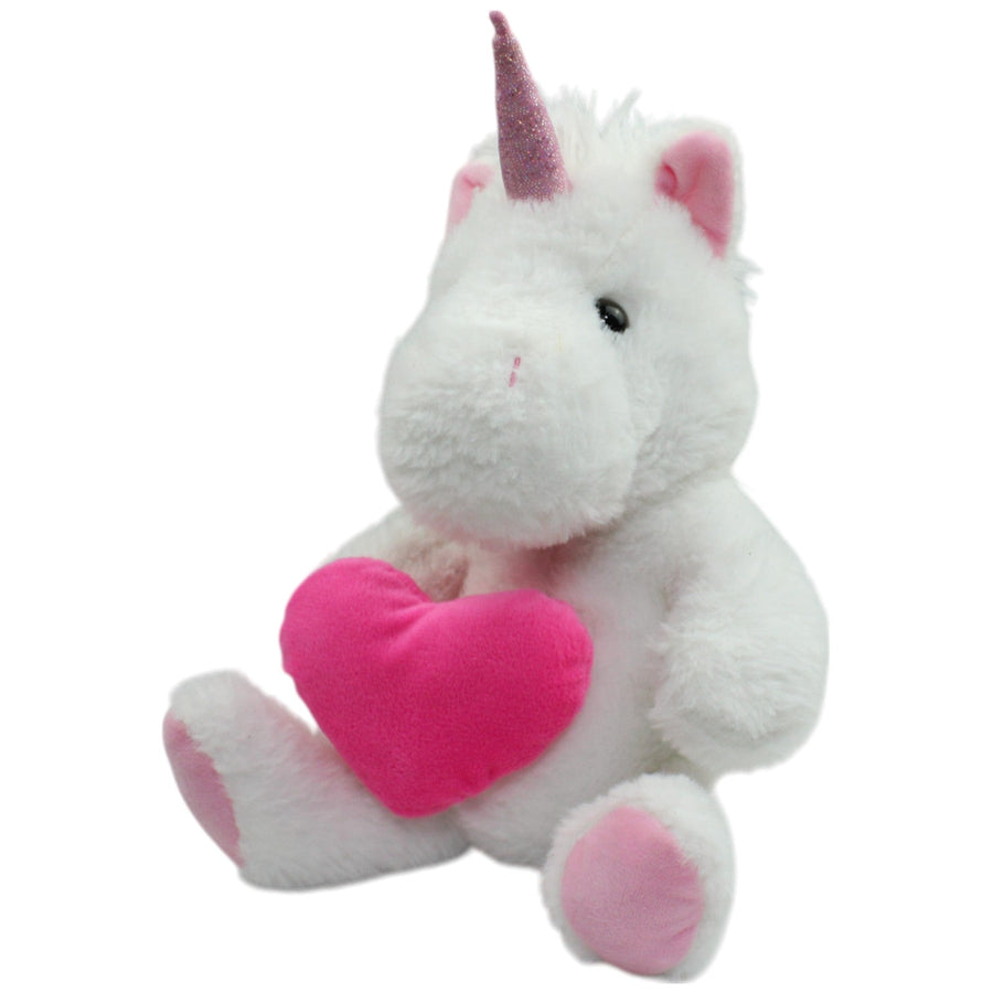 Weißes Einhorn mit Herz, sitzend