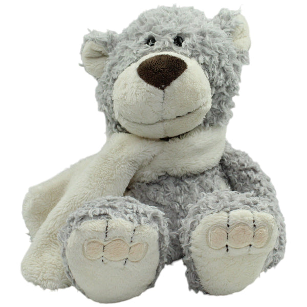 Teddybär mit Schal, grau