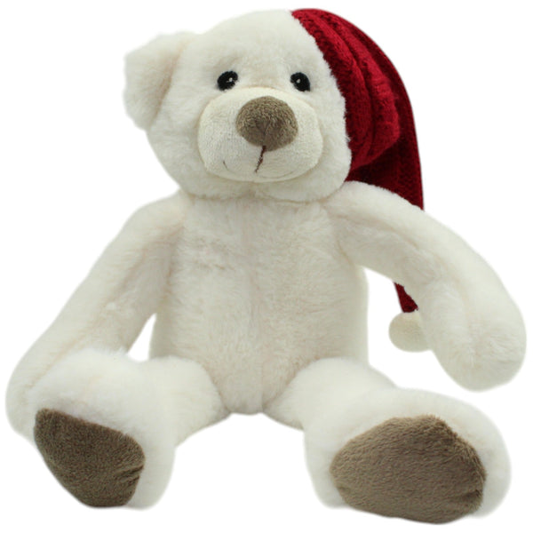 Weißer Teddy mit roter Zipfelmütze