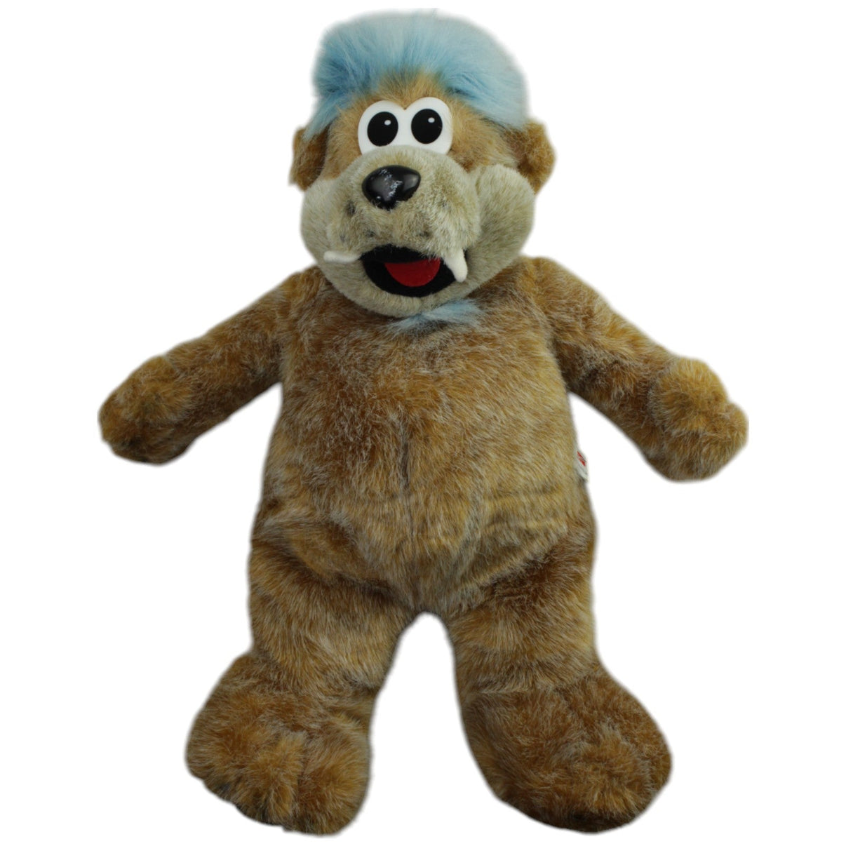 123000015009 Herlitz Merchandising Hübscher Bär mit blauen Haaren, groß Kuscheltier Kumpel Leo _Vintage_ Gebraucht Vintage