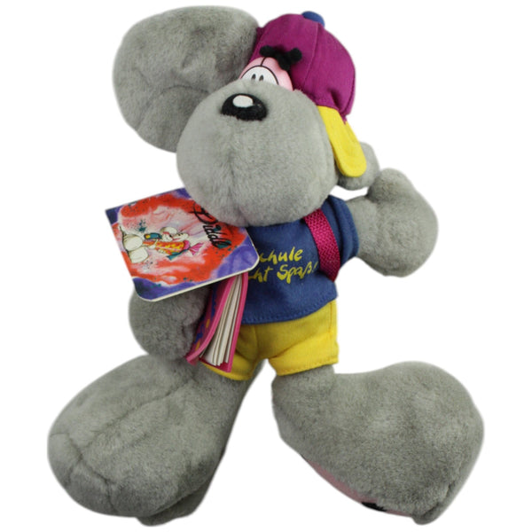 Grauer Diddl-Maus Schüler mit Rucksack und Buch 1999
