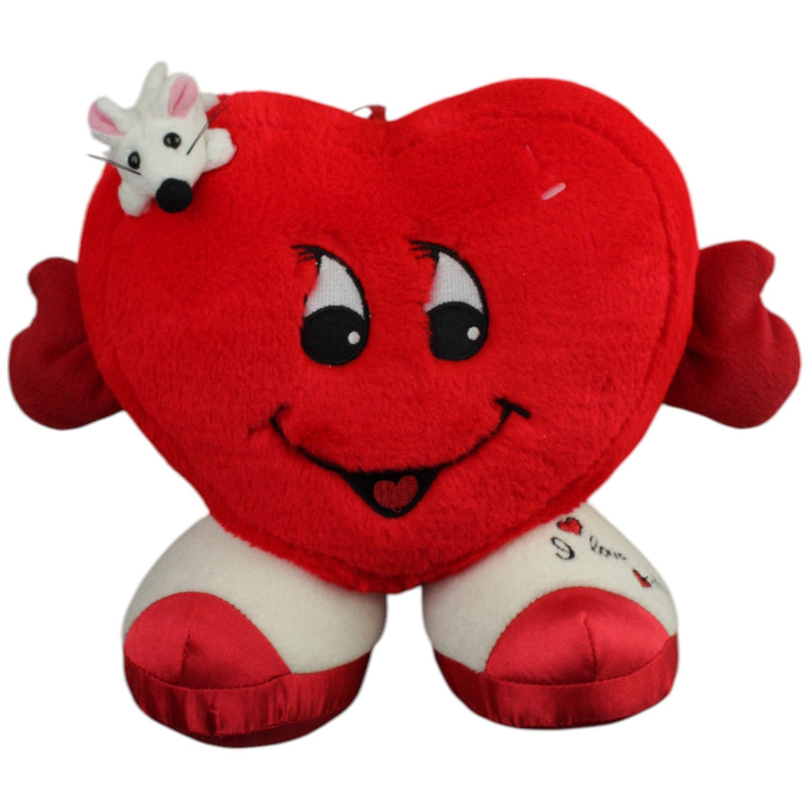 Rotes Herz mit weißer Maus, stehend