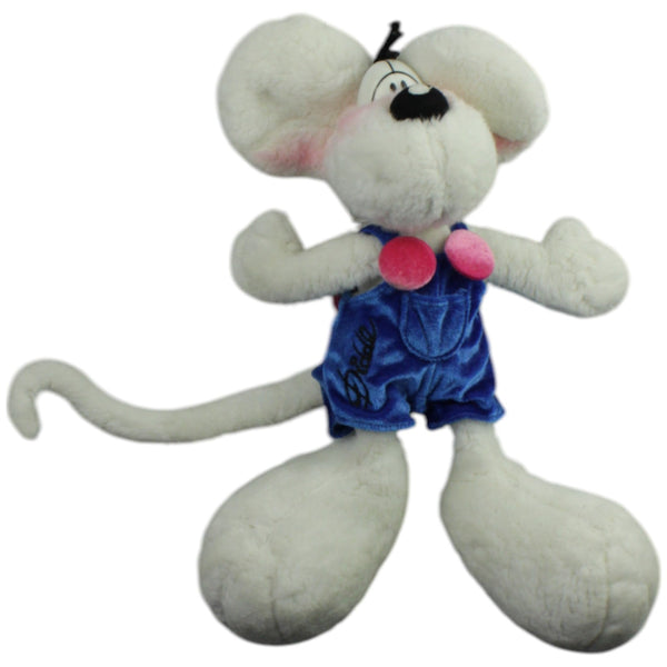 Weiße Diddl Maus in blauer Latzhose