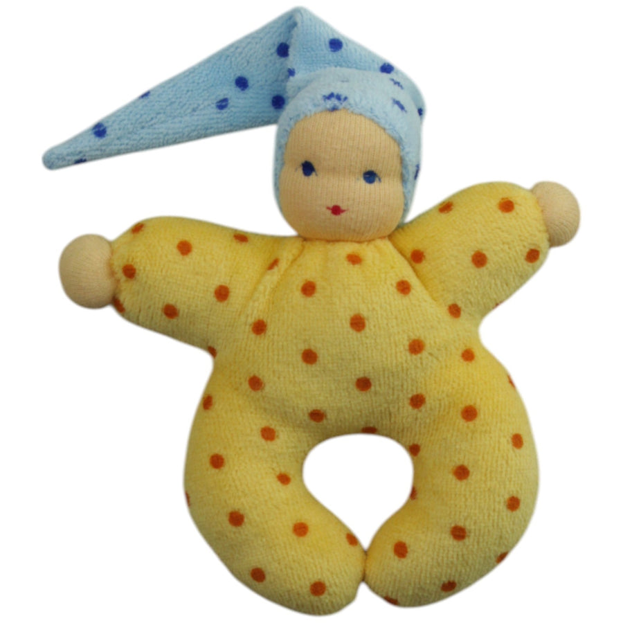 Püppchen mit blauer Zipfelmütze, gelb