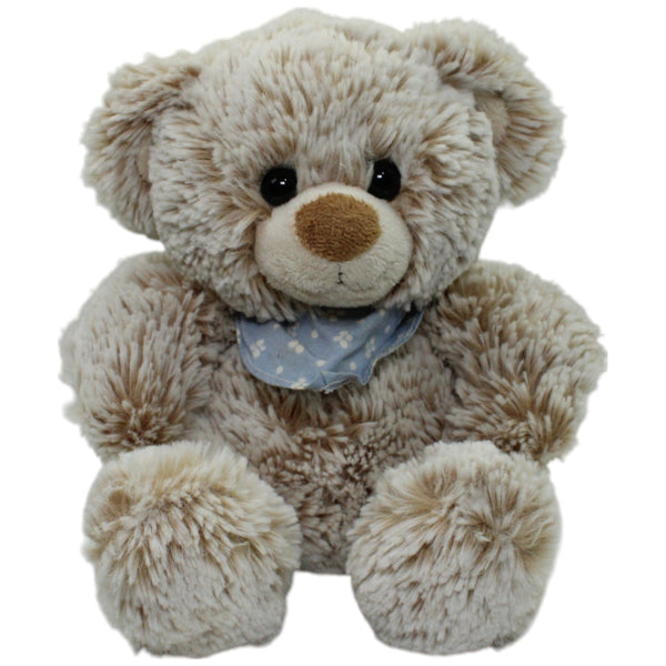 Beiger Bär mit blauem Halstuch