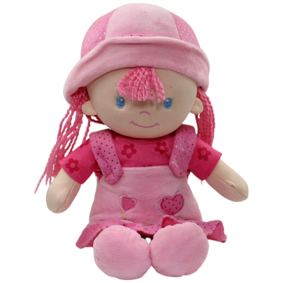 123000015731 Eddy Toys Rosa Mädchen mit Kleid Plüschfigur Kumpel Leo Gebraucht