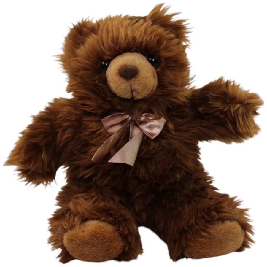 Zottel Teddy mit Schleife, dunkelbraun