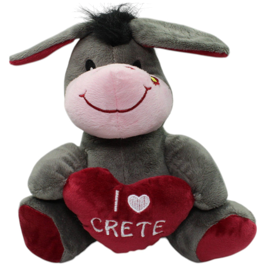 Sitzender Esel mit Herz "I ❤ CRETE"