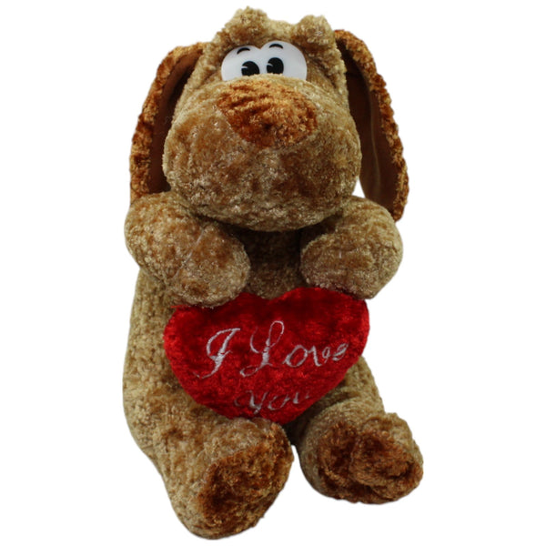 Kuscheliger Hund mit Herz "I Love You"