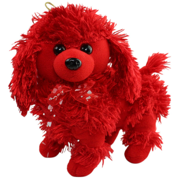 Roter Pudel mit Schleife "Love"