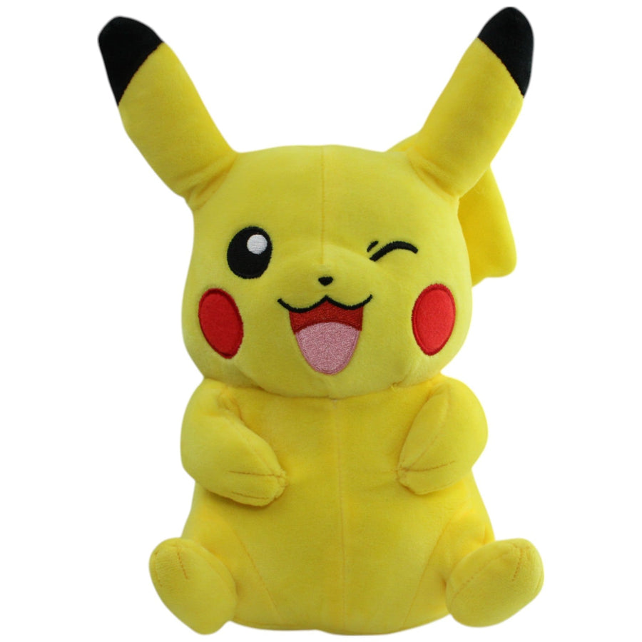Zwinkerndes Pikachu aus Pokémon, sitzend
