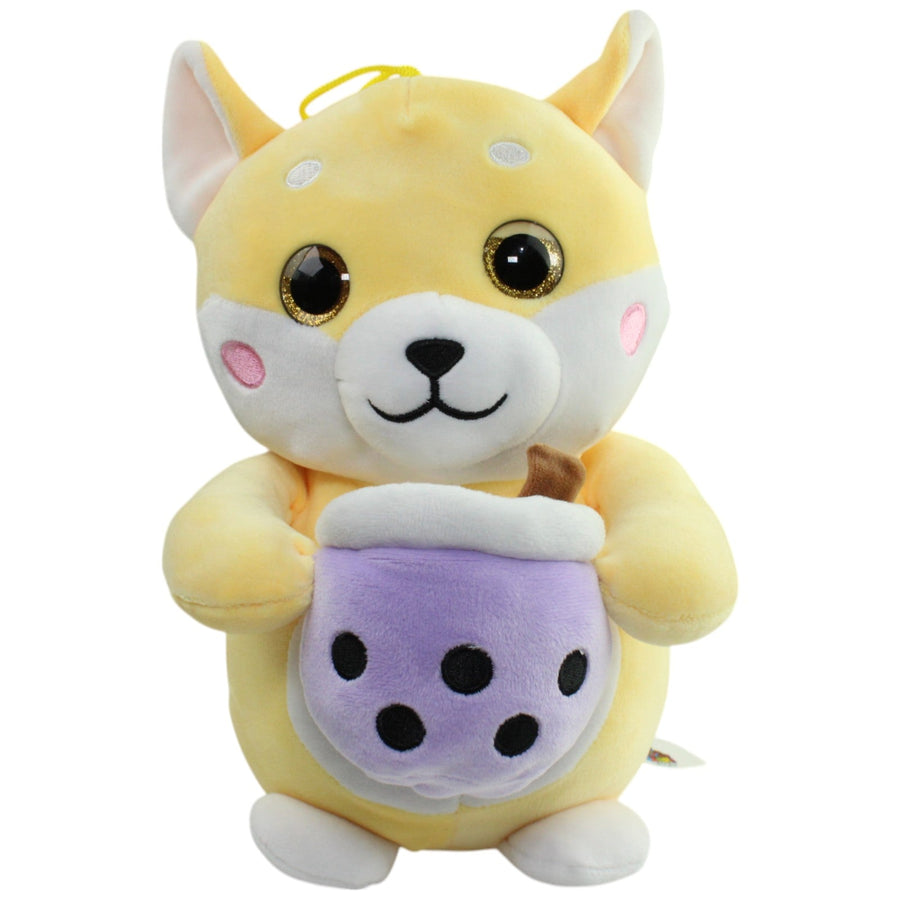 Squishy Hund mit Bubble Tea, gelb