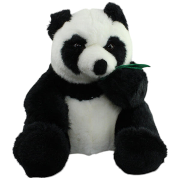 Panda mit Bambusblatt, sitzend