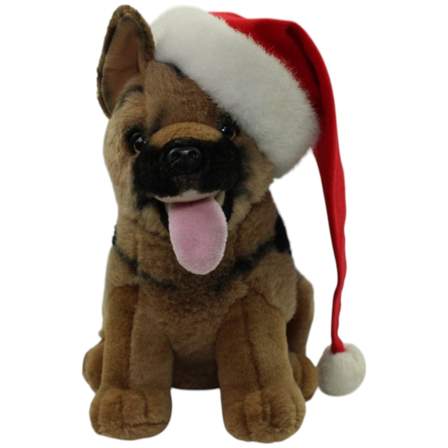 Kommissar Rex mit Weihnachtsmütze, sitzend