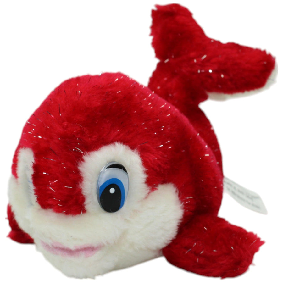 Delfin mit Glitzer, rot-weiß
