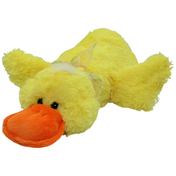 Große gelbe Ente mit Schleife, liegend