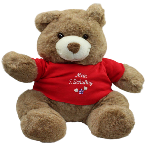 XL Teddybär mit rotem Shirt "Mein 1. Schultag"