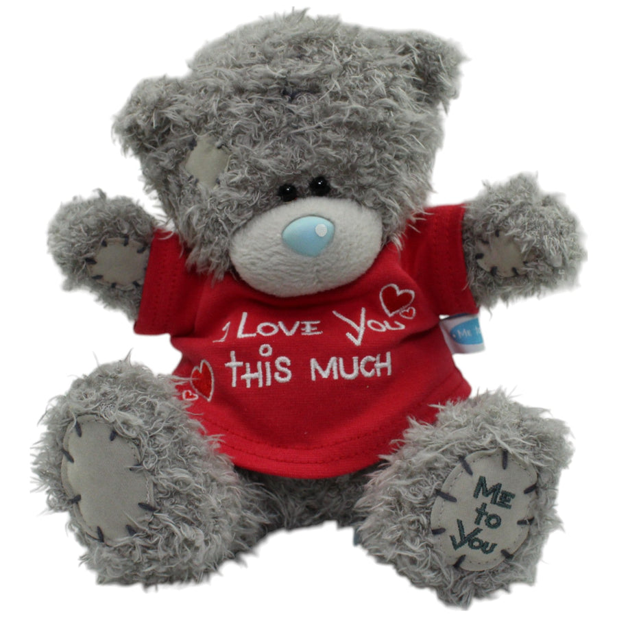 Me to You, grauer Teddy mit rotem Shirt "I Love You this MUCH"