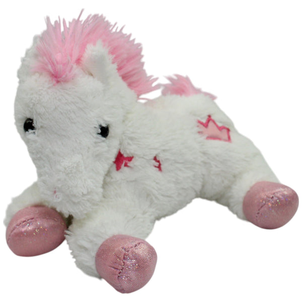 Liegendes Pony, rosa-weiß