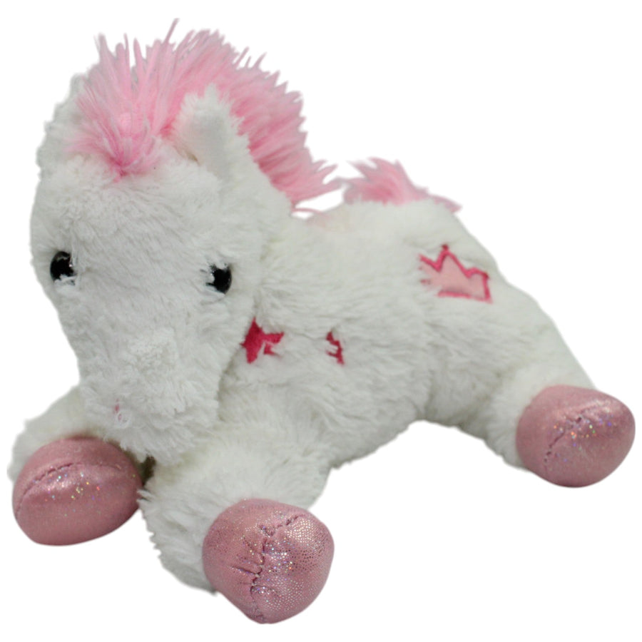 Liegendes Pony, rosa-weiß